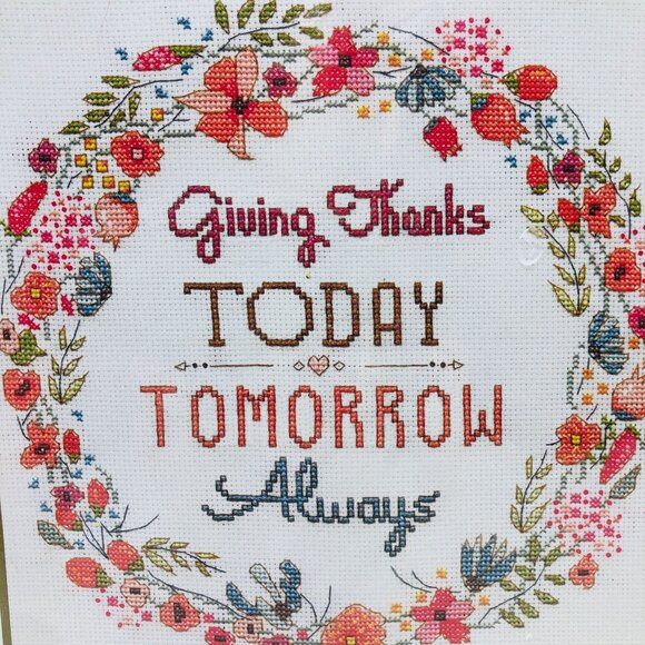 New Design Works Counted Cross Stitch Kit Giving Thanks Today Tomorrow Always - Picture 2 of 6
